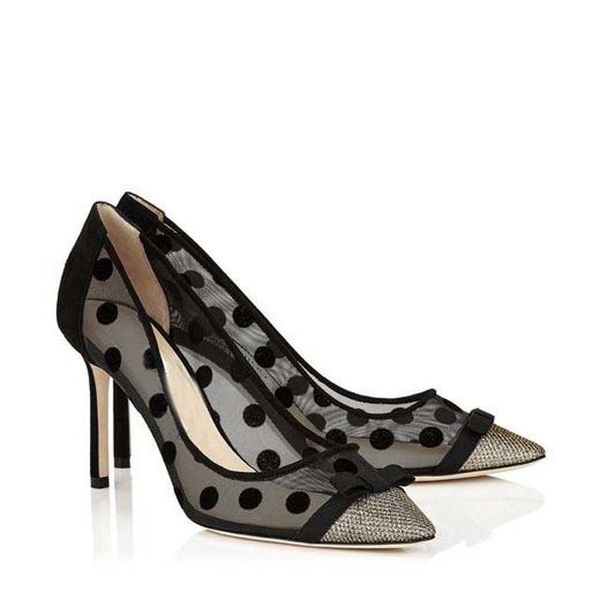 dress shoes polka dot lace mesh bowtie pumps low openning bridal high heels bling leather patchwork point toe slip on party, Black
dress shoes polka dot lace mesh bowtie pumps low openning bridal high heels bling leather patchwork point toe slip on party, Black