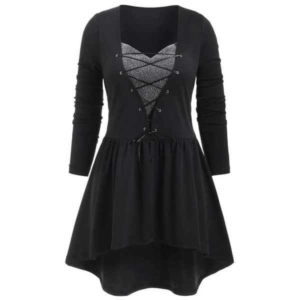 casual dresses elegant vintage swing long blouse fashion women plus size solid cross bandage sleeve partchwork vestido mujer, Black;gray
casual dresses elegant vintage swing long blouse fashion women plus size solid cross bandage sleeve partchwork vestido mujer, Black;gray