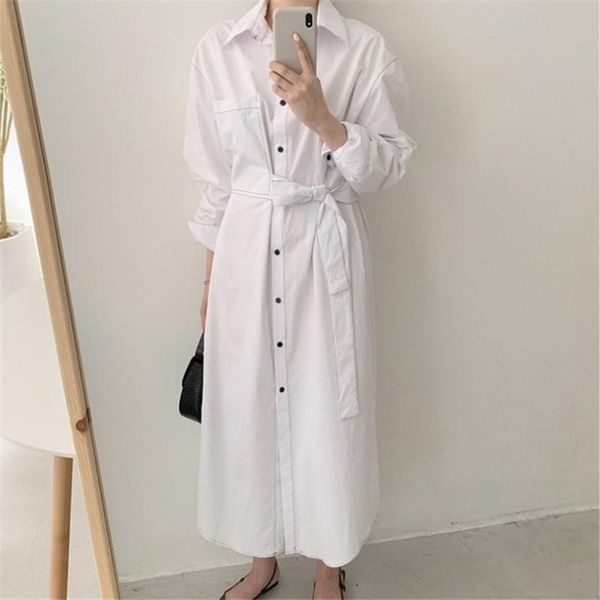 casual dresses cotton long dress women 2021 autumn chic retro vestido plus size lady singe-breasted sashes loose fashion, Black;gray
casual dresses cotton long dress women 2021 autumn chic retro vestido plus size lady singe-breasted sashes loose fashion, Black;gray