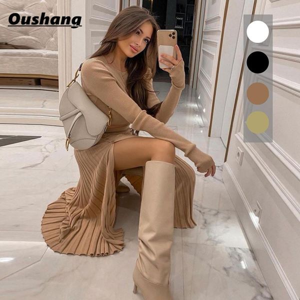 casual dresses women sweater dress 2 piece set spring autumn vestidos female long sleeeve + split party club streetwear, Black;gray
casual dresses women sweater dress 2 piece set spring autumn vestidos female long sleeeve + split party club streetwear, Black;gray