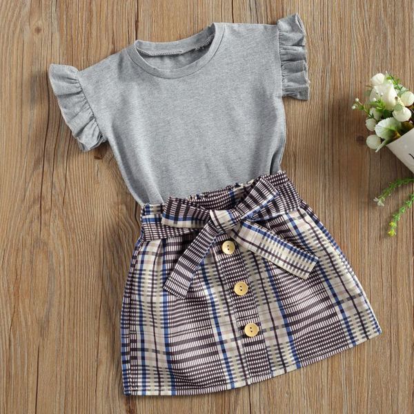 clothing sets kids baby girls 2-piece outfit set summer 2021 short sleeve solid color +bowknot plaid skirt for children, White
clothing sets kids baby girls 2-piece outfit set summer 2021 short sleeve solid color +bowknot plaid skirt for children, White