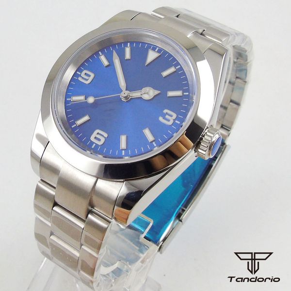 36mm tandorio miyota 8215 movement men's watch blue dial saffierglas date steel bracelet, Slivery;brown
36mm tandorio miyota 8215 movement men's watch blue dial saffierglas date steel bracelet, Slivery;brown