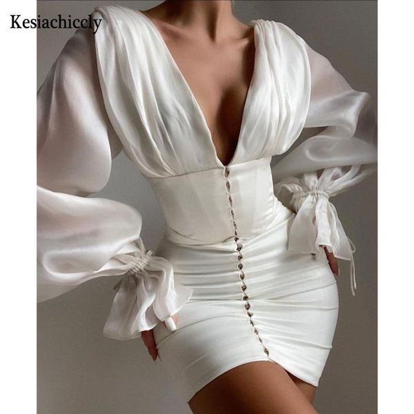 casual dresses kesiachiccly white buttons dress women v neck long sleeve mini backless party satin bodycon autumn vestidos, Black;gray
casual dresses kesiachiccly white buttons dress women v neck long sleeve mini backless party satin bodycon autumn vestidos, Black;gray
