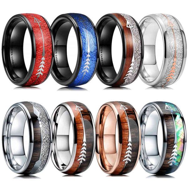 8 colors luxury mens 8mm tungsten wedding stainless steel ring koa wood meteorite inlay arrow punk men band jewelry, Silver
8 colors luxury mens 8mm tungsten wedding stainless steel ring koa wood meteorite inlay arrow punk men band jewelry, Silver