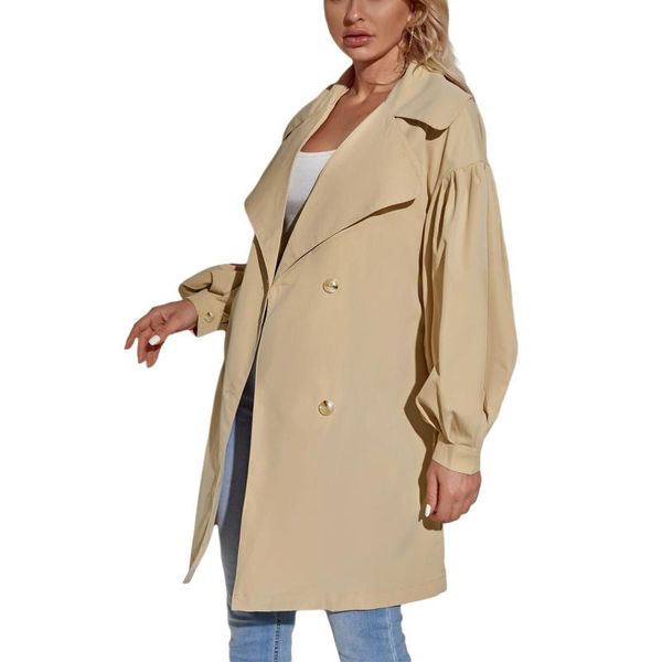women's trench coats fashionable women clothing office coat long sleeve solid color lapel collar with waist belt pockets, Tan;black
women's trench coats fashionable women clothing office coat long sleeve solid color lapel collar with waist belt pockets, Tan;black