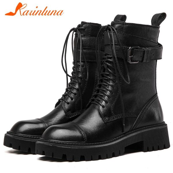 boots karin high fashion genuine leather quality round toe cross-tied buckle straps ankle horse hide female shoes, Black
boots karin high fashion genuine leather quality round toe cross-tied buckle straps ankle horse hide female shoes, Black