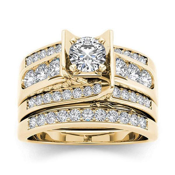 cluster rings wukalo cute female big zircon ring set crystal gold color bridal wedding jewelry promise engagement for woman, Golden;silver
cluster rings wukalo cute female big zircon ring set crystal gold color bridal wedding jewelry promise engagement for woman, Golden;silver