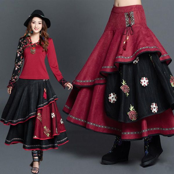 skirts 2021 summer ethnic style women's skirt chinese retro literary and artistic embroidery large pendulum mid-length s230, Black
skirts 2021 summer ethnic style women's skirt chinese retro literary and artistic embroidery large pendulum mid-length s230, Black