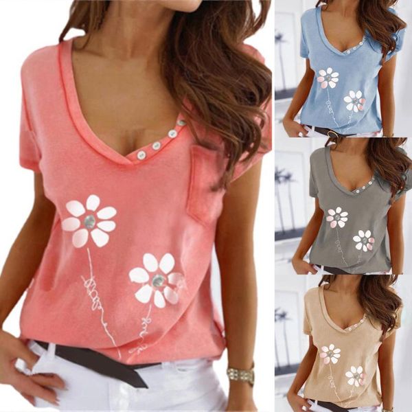 women's t-shirt summer loose casual solid color printing v-neck short-sleeved for women fashion cotton clothing, White
women's t-shirt summer loose casual solid color printing v-neck short-sleeved for women fashion cotton clothing, White