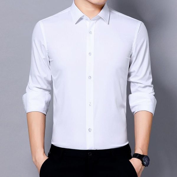 men's casual shirts spring autumn men smart shirt white pink black navy blue gray bamboo fiber male long sleeve turn down collar clothe, White;black
men's casual shirts spring autumn men smart shirt white pink black navy blue gray bamboo fiber male long sleeve turn down collar clothe, White;black