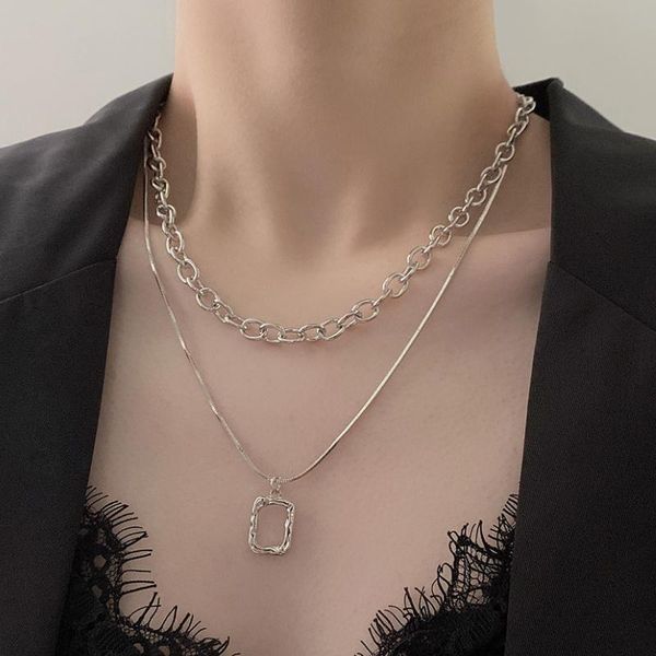 pendant necklaces vsnow minimalist square geometric double layer necklace for women delicate chunky chain hollow metal jewellery, Silver
pendant necklaces vsnow minimalist square geometric double layer necklace for women delicate chunky chain hollow metal jewellery, Silver
