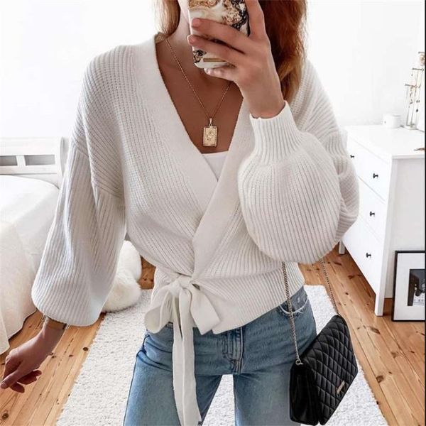 women's knits & tees autumn sweater v-neck cardigan lace up bow solid color loose casual knitted white /purple/grey/apricot
women's knits & tees autumn sweater v-neck cardigan lace up bow solid color loose casual knitted white /purple/grey/apricot