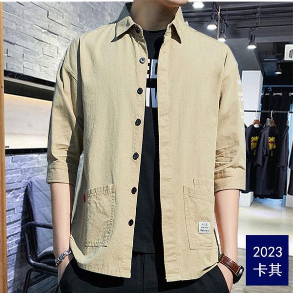 men's casual shirts men short shirt 2021 fashiom t black yellow three quarter preppy style campus spring and summer, White;black
men's casual shirts men short shirt 2021 fashiom t black yellow three quarter preppy style campus spring and summer, White;black