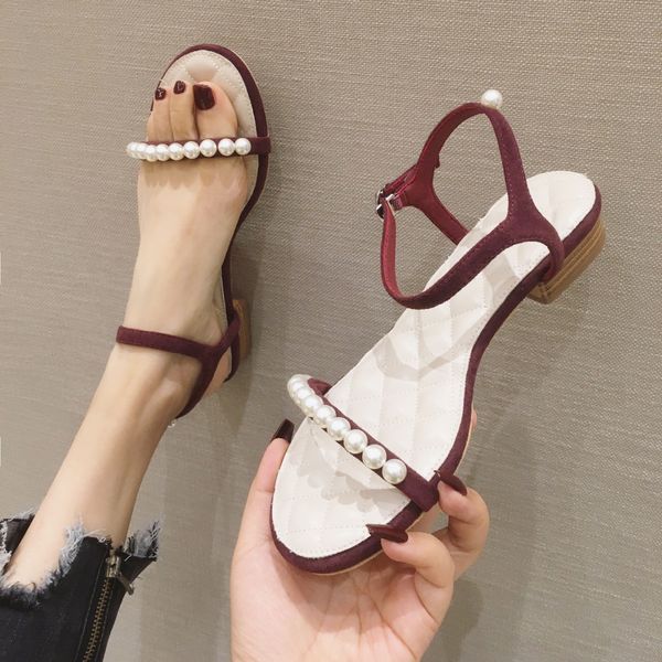 2020 summer new graceful flat bottom rome sandals pearl simple and versatile open toe a- line buckle sandals women, Black
2020 summer new graceful flat bottom rome sandals pearl simple and versatile open toe a- line buckle sandals women, Black