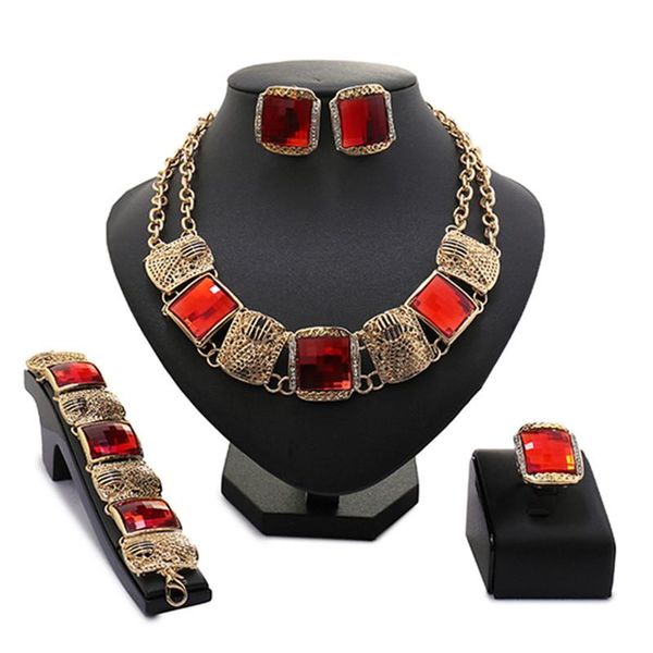 earrings & necklace 2021 fashion unique antique jewelry gold -color set black crystal and red resin jewellery sets for women, Silver
earrings & necklace 2021 fashion unique antique jewelry gold -color set black crystal and red resin jewellery sets for women, Silver
