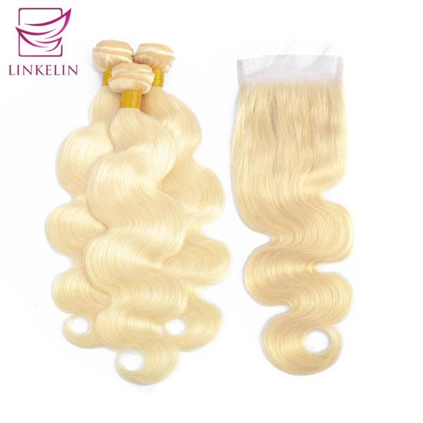 human hair bulks 613 blonde bundles with closure brazilian body wave remy linkelin lace, Black
human hair bulks 613 blonde bundles with closure brazilian body wave remy linkelin lace, Black