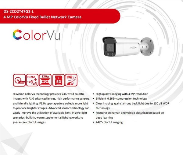 4 mp colorvu fixed network camera ds-2cd2t47g2-l poe h.265+ ip67 ip camera full color
4 mp colorvu fixed network camera ds-2cd2t47g2-l poe h.265+ ip67 ip camera full color