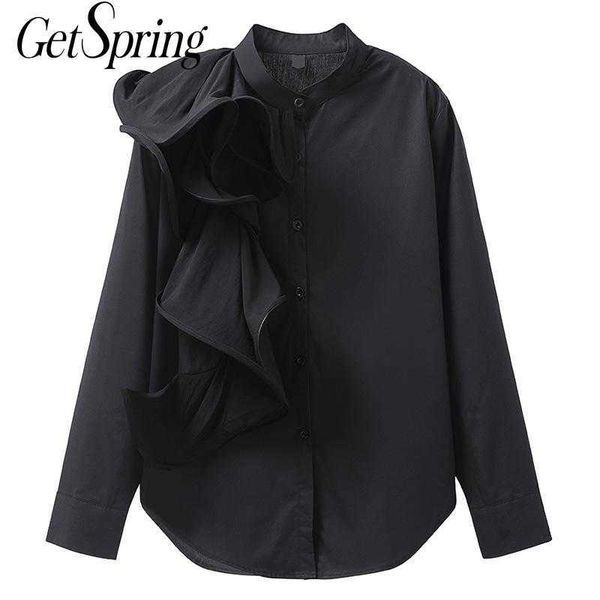 getspring women shirt ruffles long sleeve black white cotton woman blouses shirts vintage casual loose bloues 210601
getspring women shirt ruffles long sleeve black white cotton woman blouses shirts vintage casual loose bloues 210601