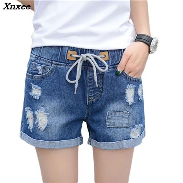 women's shorts summer women high waist elastic hole denim loose plus size wide leg casual xnxee, White;black
women's shorts summer women high waist elastic hole denim loose plus size wide leg casual xnxee, White;black