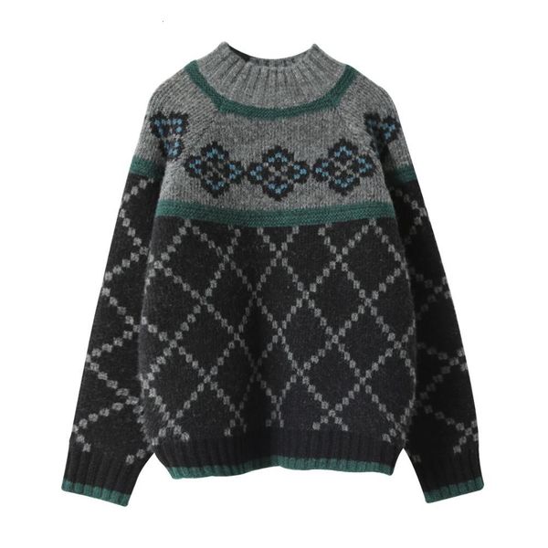 2021 women's autumn and winter new loose pullover thickened warm round neck sweater coat diamond check outer wear 1v3j, White;black
2021 women's autumn and winter new loose pullover thickened warm round neck sweater coat diamond check outer wear 1v3j, White;black