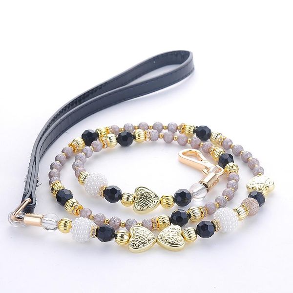 dog collars & leashes black gold pearl beads leash strong pu handle design wire pet chain walking jogging for small medium size dogs cat
dog collars & leashes black gold pearl beads leash strong pu handle design wire pet chain walking jogging for small medium size dogs cat