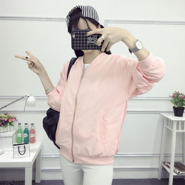 bomber jacket women hooded basic jacket casual pink cute windbreaker female outwear women coat jackets women nice fashion1, Tan;black
