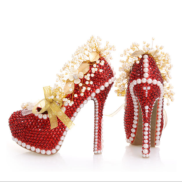 dress shoes bride super high heels pearl performance pograph red diamond flower wedding women's shoe, Black
dress shoes bride super high heels pearl performance pograph red diamond flower wedding women's shoe, Black