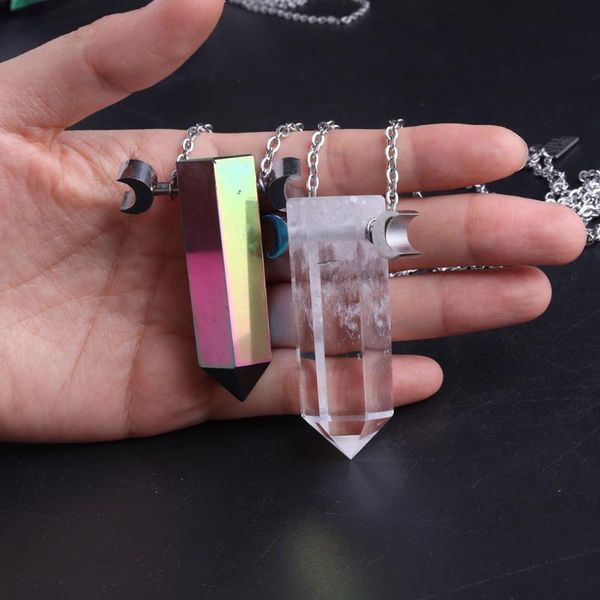 chains natural color-plated clear crystal quartz pendant necklace exaggeration jewelry necklaces healing power pendulum, Silver
chains natural color-plated clear crystal quartz pendant necklace exaggeration jewelry necklaces healing power pendulum, Silver