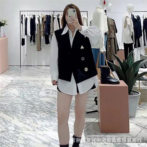 women's vests 2021 autumn elegant men coat gilet loose solid color women vest fashion casual waistvest t630, Black;white
women's vests 2021 autumn elegant men coat gilet loose solid color women vest fashion casual waistvest t630, Black;white