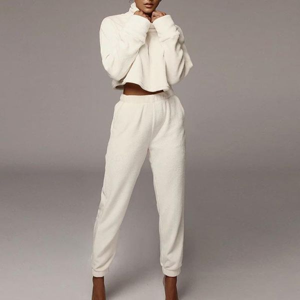 two piece dress autumn winter brushed casual 2pcs turtleneck full sleeve short with pants trucksuits women plus size solid sets, White
two piece dress autumn winter brushed casual 2pcs turtleneck full sleeve short with pants trucksuits women plus size solid sets, White