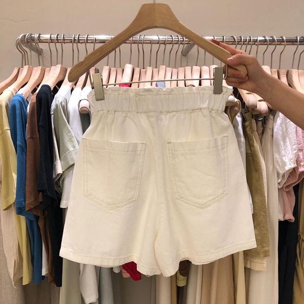 women's shorts high waist denim women unicolor casual loose jeans korean style summer chic short pants ladies streetwear, White;black
women's shorts high waist denim women unicolor casual loose jeans korean style summer chic short pants ladies streetwear, White;black