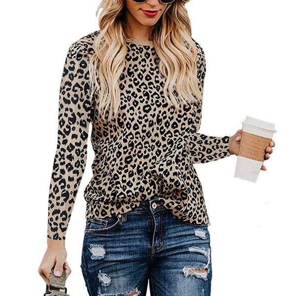 women's t-shirt leopard print ladies o-neck women casual long sleeve tees female clothes t shirt 2021 autumn winter, White
women's t-shirt leopard print ladies o-neck women casual long sleeve tees female clothes t shirt 2021 autumn winter, White