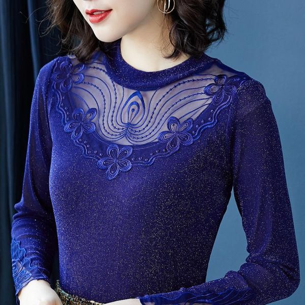 women's t-shirt arrivals 2021 autumn women t-shirts fashion mesh embroidery bottoming shirt elegant slim blusas 5xl, White
women's t-shirt arrivals 2021 autumn women t-shirts fashion mesh embroidery bottoming shirt elegant slim blusas 5xl, White