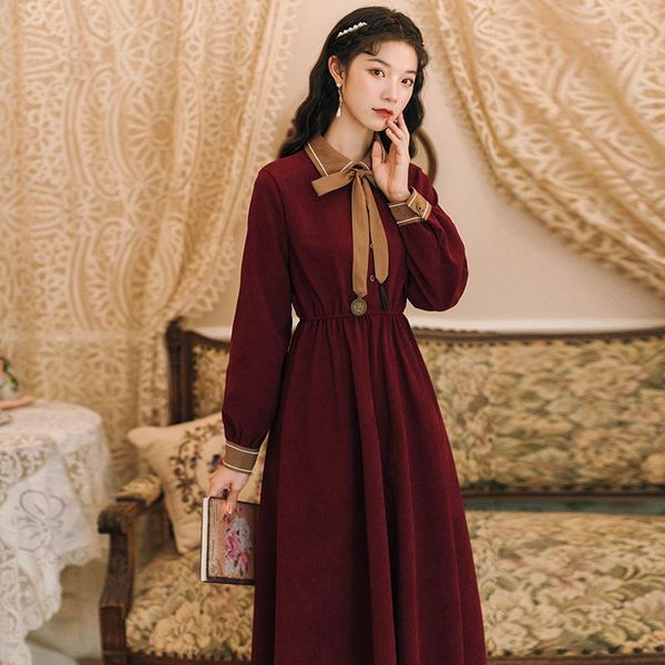 casual dresses coigarsam autumn dress women spring 2022 office lady french style vintage long sleeve solid elastic waist red black, Black;gray
casual dresses coigarsam autumn dress women spring 2022 office lady french style vintage long sleeve solid elastic waist red black, Black;gray