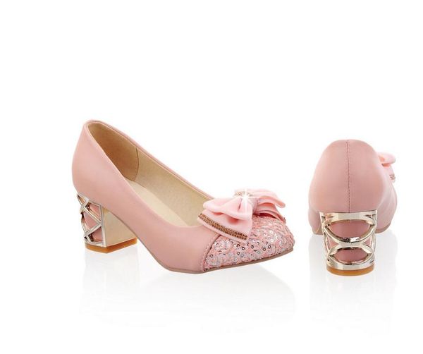 women's shoes in spring and autumn high coarse heel round head bowknot @2083, Black
women's shoes in spring and autumn high coarse heel round head bowknot @2083, Black