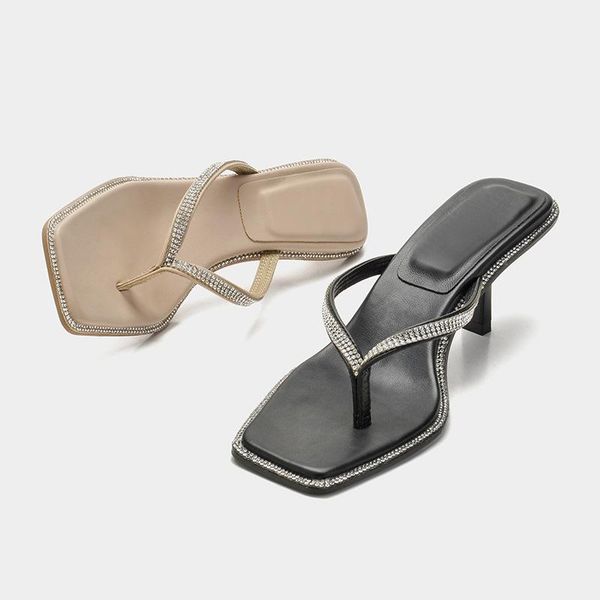 high-heeled shoes lady square toe woman's slippers slides rubber flip flops thin 2021 hawaiian scandals pu fabric square toe sho, Black
high-heeled shoes lady square toe woman's slippers slides rubber flip flops thin 2021 hawaiian scandals pu fabric square toe sho, Black