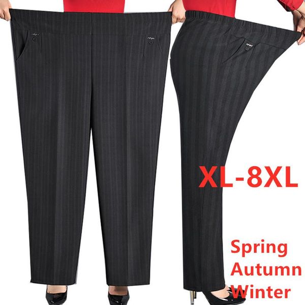 women's pants & capris extra oversize women spring autumn middle-age high waist elastic female trousers winter warm casual straight 8xl, Black;white
women's pants & capris extra oversize women spring autumn middle-age high waist elastic female trousers winter warm casual straight 8xl, Black;white