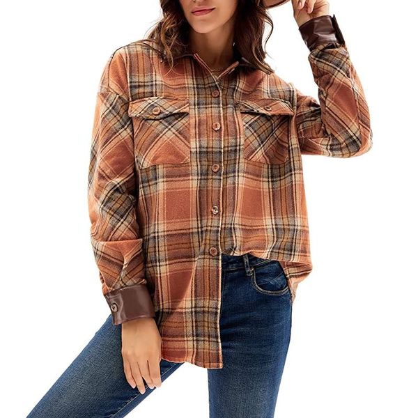 women's jackets harajuku plaid jacket shirt womens button down pocket boyfriend long sleeve oversized lapel collar coat, Black;brown
women's jackets harajuku plaid jacket shirt womens button down pocket boyfriend long sleeve oversized lapel collar coat, Black;brown