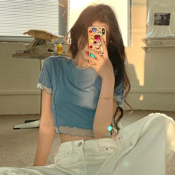 women's t-shirt summer faux two pieces mesh patch short sleeve vintage t-shirts womens tee shirt femme women slim blue cropped 2021 (c, White
women's t-shirt summer faux two pieces mesh patch short sleeve vintage t-shirts womens tee shirt femme women slim blue cropped 2021 (c, White