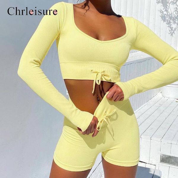 women's tracksuits chrleisure seamless high waist sports set women fitness suits gym clothes ribbed drawstring sexy, Gray
women's tracksuits chrleisure seamless high waist sports set women fitness suits gym clothes ribbed drawstring sexy, Gray