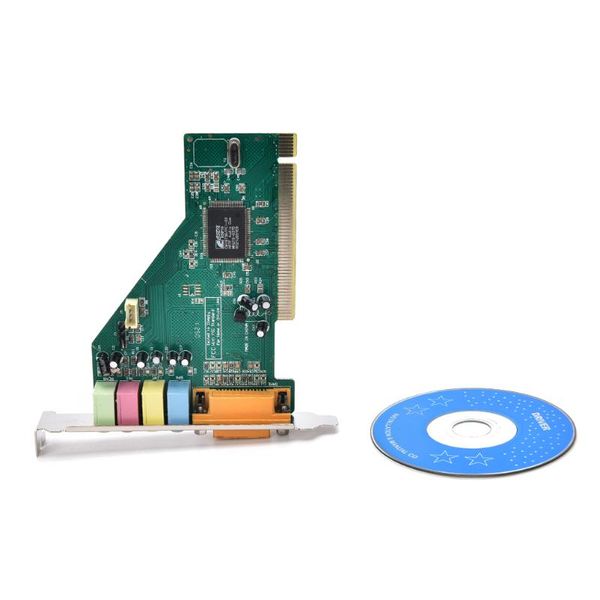 computer cables & connectors 4 channel 5.1 surround 3d pc pci sound audio card w/game midi port for windows xp/7/8/10