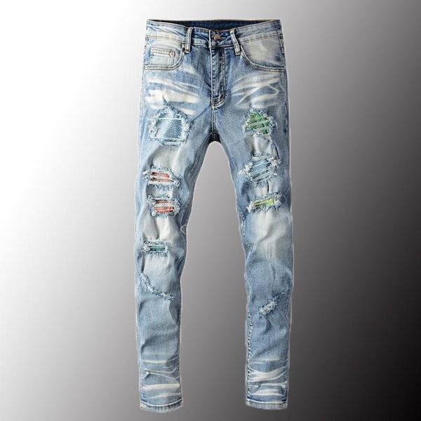 men's jeans luxe men crystal ripped slim skinny streetwear trendy gates destroyed lightblue denim broek plus size 40, Blue
men's jeans luxe men crystal ripped slim skinny streetwear trendy gates destroyed lightblue denim broek plus size 40, Blue
