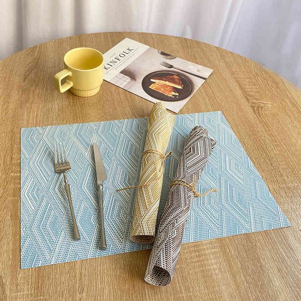 pvc dining mat rhombic woven coaster thermal insulation steak western l table environmental protection bar mat
pvc dining mat rhombic woven coaster thermal insulation steak western l table environmental protection bar mat