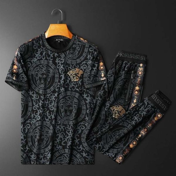 summer men's t shirts printed short sleeved casual fashion cool two piece suit, White;black
summer men's t shirts printed short sleeved casual fashion cool two piece suit, White;black