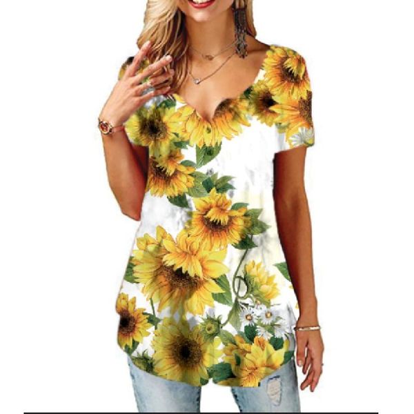 women's t-shirt women fashion clothing button t shirt flowel print harajuku shirts ropa plus size mujer vintage short sleeve, White
women's t-shirt women fashion clothing button t shirt flowel print harajuku shirts ropa plus size mujer vintage short sleeve, White