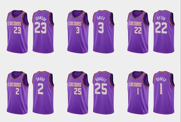 PhoenixSunsMen Devin Booker Trevor Ariza Deandre Ayton Ty Jerome Elie Okobo Purple Basketball Jersey, Color1
PhoenixSunsMen Devin Booker Trevor Ariza Deandre Ayton Ty Jerome Elie Okobo Purple Basketball Jersey, Color1