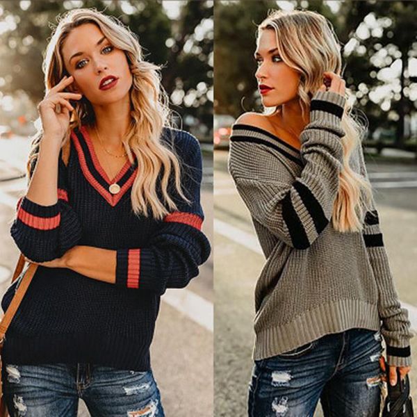 knitted v neck sweater women plus size loose sweater oversized women pullover female long sleeve winter knitwear, White;black
knitted v neck sweater women plus size loose sweater oversized women pullover female long sleeve winter knitwear, White;black