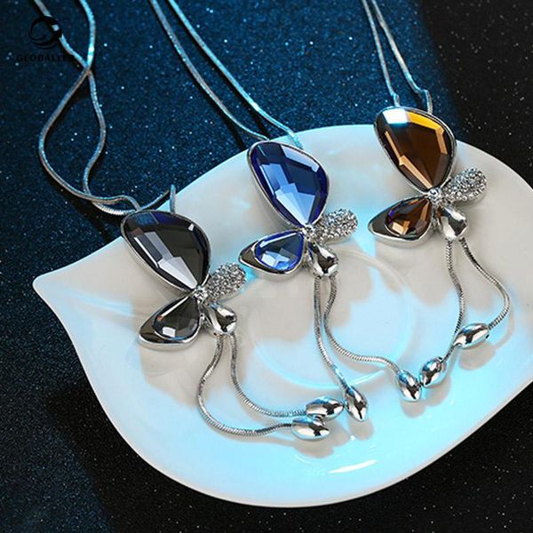 pendant necklaces korean fashion all-match crystal long tassel dress ornament necklace butterfly sweater chain women's jewelry 642, Silver
pendant necklaces korean fashion all-match crystal long tassel dress ornament necklace butterfly sweater chain women's jewelry 642, Silver