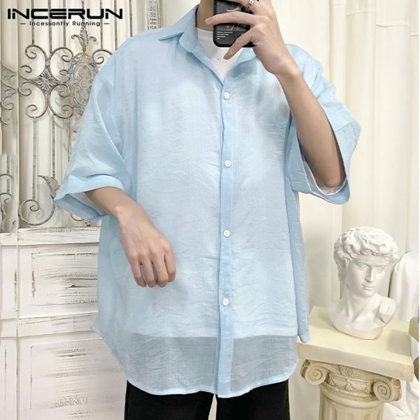 2021 fashion men mesh shirt see through turn down collar short sleeve blouse streetwear party loose mens shirts 5xl incerun, White;black
2021 fashion men mesh shirt see through turn down collar short sleeve blouse streetwear party loose mens shirts 5xl incerun, White;black