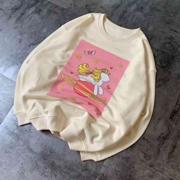 2022 factory wholesale new beige cartoon pony simple leisure loose tide autumn plush thickened age reducing couple sweater, Black
2022 factory wholesale new beige cartoon pony simple leisure loose tide autumn plush thickened age reducing couple sweater, Black